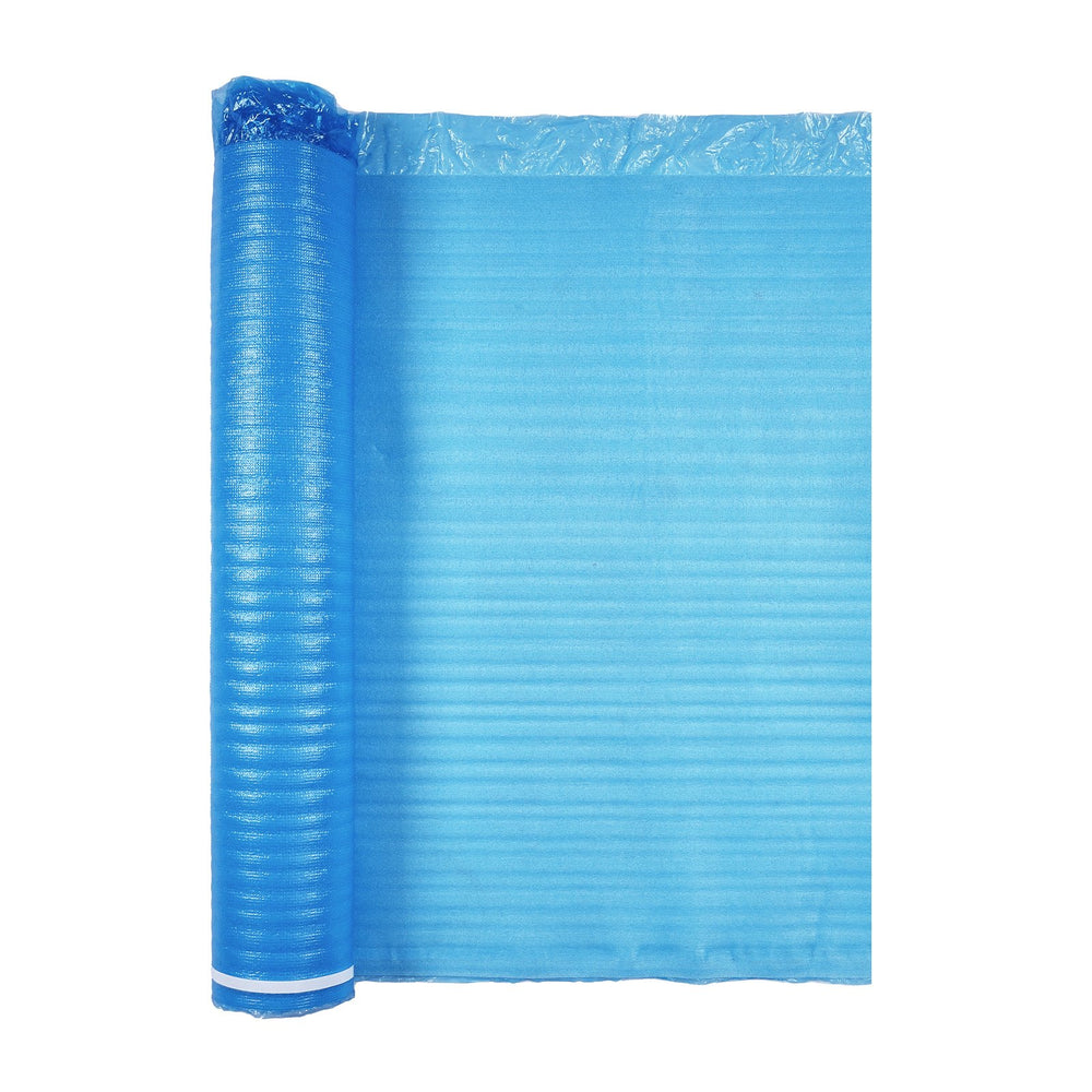 VEVOR Floor Underlayment 27.9 m², 3-in-1 2 mm Thick Flooring Padding with Tape & Vapor Barrier, Heavy Duty EPE Foam with Blue PE, Soundproofing & Noise Reduction, for Laminate Wood (3 Rolls x 9.3 m²)