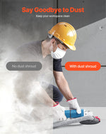 VEVOR Grinding Dust Shroud for Angle Grinder, Universal 4-5 in, Surface Grinder Dust Shroud with 6 Clamping Washers, Connect to Vacuum Cleaner, Suitable for Grinding Wood Concrete Wall Stone
