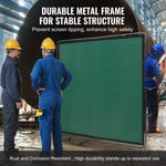 VEVOR Welding Screen with Frame, 1.8 x 1.8 m Welding Curtain Screen, Flame-Resistant Vinyl Welding Protection Screen on 4 Swivel Wheels (2 Lockable), Moveable & Professional for Workshop/Industrial, Green