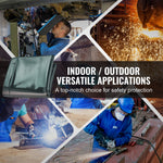 VEVOR Welding Screen with Frame, 1.8 x 1.8 m Welding Curtain Screen, Flame-Resistant Vinyl Welding Protection Screen on 4 Swivel Wheels (2 Lockable), Moveable & Professional for Workshop/Industrial, Green