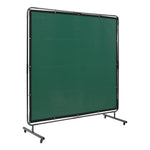 VEVOR Welding Screen with Frame, 1.8 x 1.8 m Welding Curtain Screen, Flame-Resistant Vinyl Welding Protection Screen on 4 Swivel Wheels (2 Lockable), Moveable & Professional for Workshop/Industrial, Green