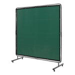 VEVOR Welding Screen with Frame, 1.8 x 1.8 m Welding Curtain Screen, Flame-Resistant Vinyl Welding Protection Screen on 4 Swivel Wheels (2 Lockable), Moveable & Professional for Workshop/Industrial, Green
