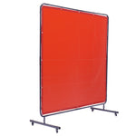 VEVOR Welding Screen with Frame, 1.8 x 1.8 m Welding Curtain Screen, Flame-Resistant Vinyl Welding Protection Screen on 4 Swivel Wheels (2 Lockable), Moveable & Professional for Workshop/Industrial, Red