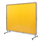 VEVOR Welding Screen with Frame, 6' x 8' Welding Curtain Screen, Flame-Resistant Vinyl Welding Protection Screen on 4 Swivel Wheel (2 Lockable), Moveable & Professional for Workshop/Industrial, Yellow