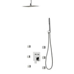 VEVOR Shower Faucet Set, 254 mm Ceiling Mount Rainfall Shower System with 6 Body Jets and 2 in 1 Handheld Spray, Rotatable 3-Function Rain Head System Set, Complete Brass Valve and Trim Kit, Chrome