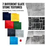 VEVOR Concrete Stamps Mat, 24 x 24 in, 7 pcs Concrete Texturing Skin Polyurethane Stamp Stone Tile Texture Mat