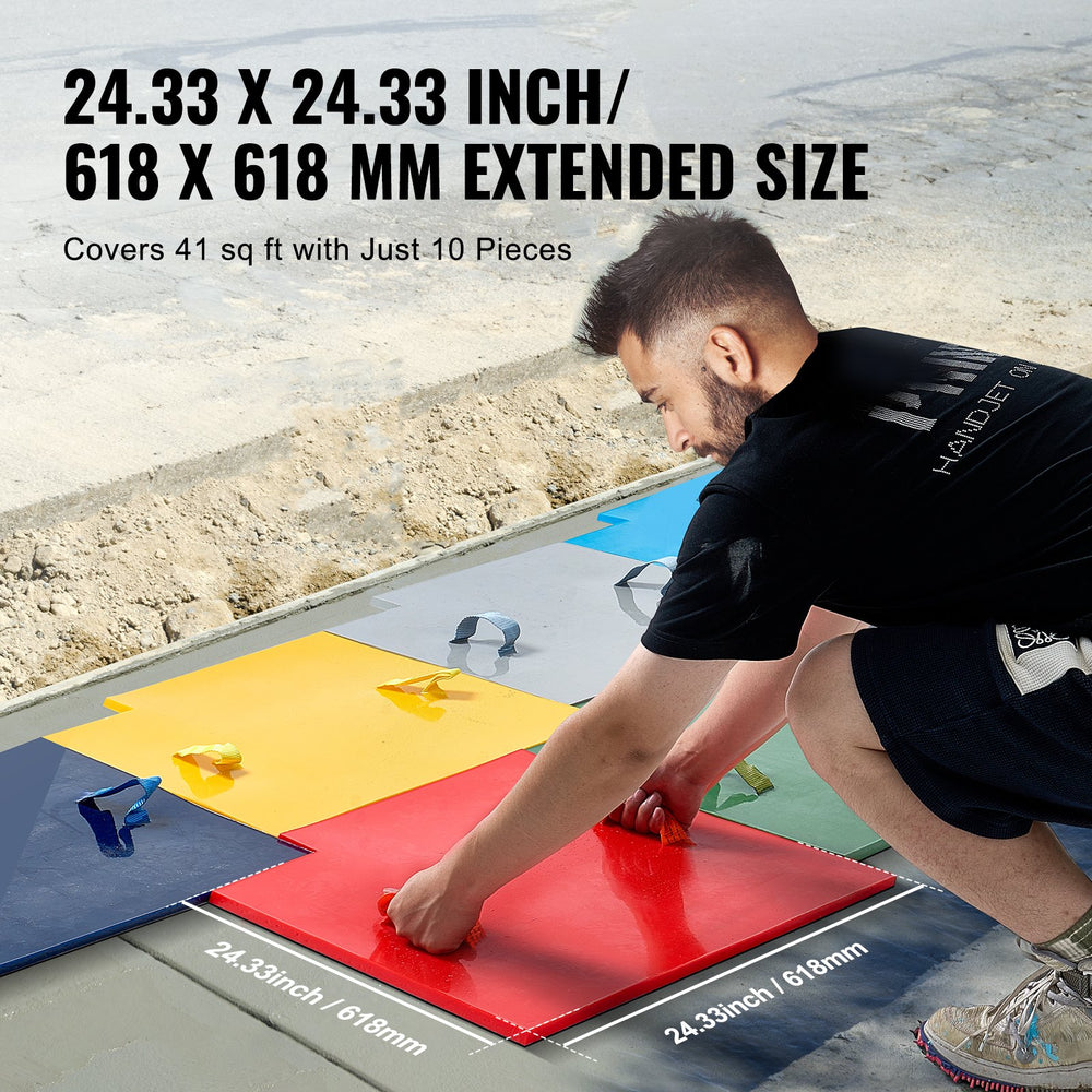 VEVOR Concrete Stamps Mat, 24 x 24 in, 7 pcs Concrete Texturing Skin Polyurethane Stamp Stone Tile Texture Mat