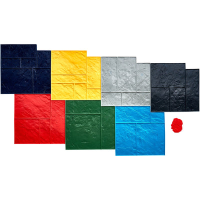 VEVOR Concrete Stamps Mat, 24 x 24 in, 7 pcs Concrete Texturing Skin Polyurethane Stamp Stone Tile Texture Mat