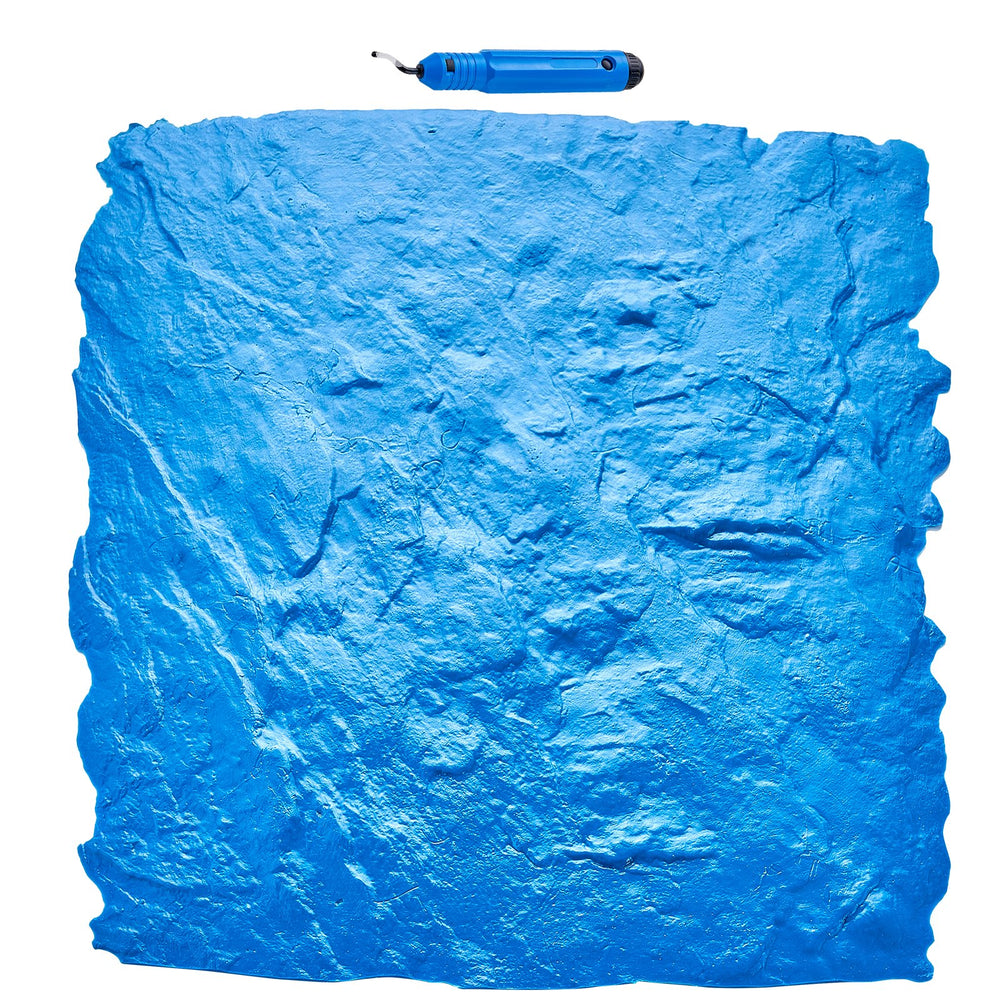 VEVOR Concrete Stamps Mat, 24 x 24 in, Concrete Texturing Skin Polyurethane Stamp Stone Tile Texture Mat, Slate floor Imprint Seamless Stamp Concrete Molds for Outdoor Decorative, Blue