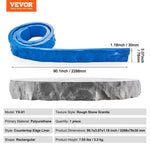 VEVOR Concrete Stamps, 91 x 3 inch, Concrete Molds Rectangular Polyurethane Stamp Stone Tile Texture Mat, Slate floor Imprint Seamless Stamp Mat Concrete Texturing Skin for Outdoor Decorative, Blue