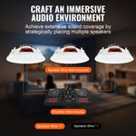 VEVOR 4PCs 8 in/20.3 cm Ceiling Speakers 100W Flush Mount Ceiling & in-Wall Speakers
