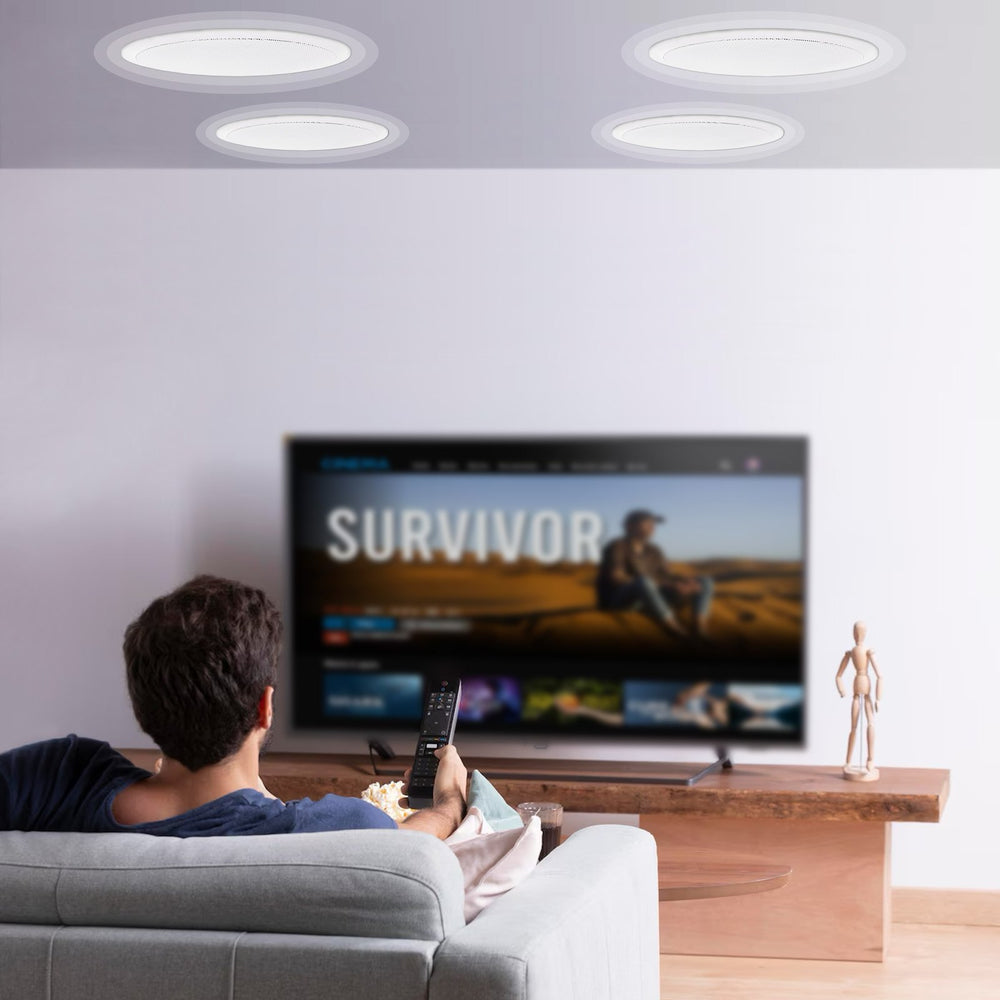 VEVOR 4PCs 8 in/20.3 cm Ceiling Speakers 100W Flush Mount Ceiling & in-Wall Speakers