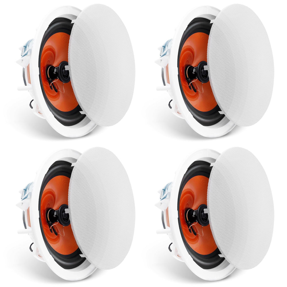 VEVOR 4PCs 8 in/20.3 cm Ceiling Speakers 100W Flush Mount Ceiling & in-Wall Speakers