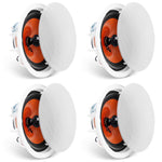 VEVOR 4PCs 8 in/20.3 cm Ceiling Speakers 100W Flush Mount Ceiling & in-Wall Speakers