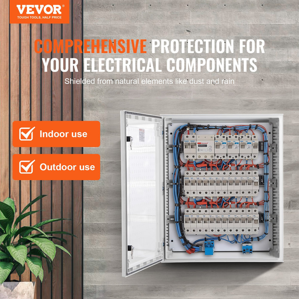 VEVOR Fiberglass Enclosure Electrical Enclosure Box 50x40x20 cm Wall Mount