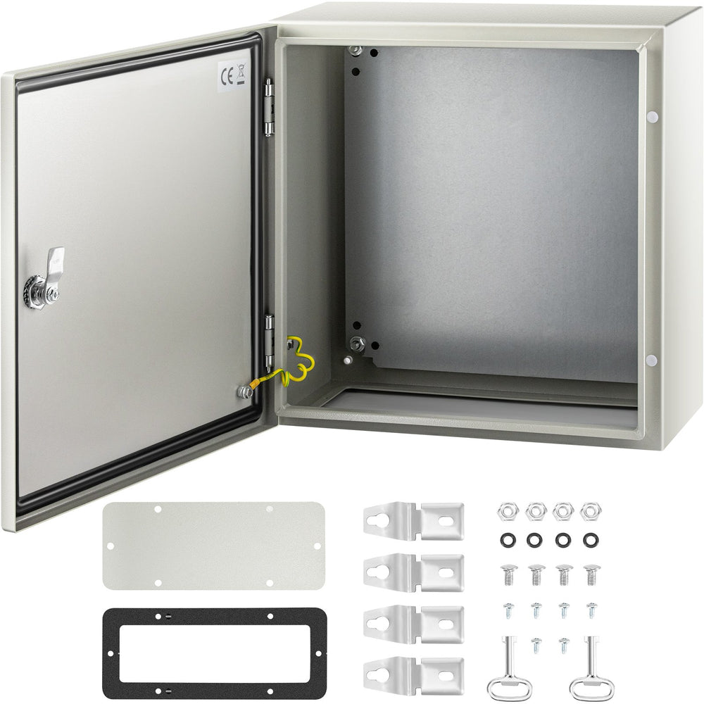 VEVOR NEMA Steel Enclosure, 40x40x20 cm NEMA 4X Steel Electrical Box, IP66 Waterproof & Dustproof, Outdoor/Indoor Electrical Junction Box, with Mounting Plate