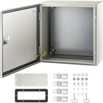 VEVOR NEMA Steel Enclosure, 40x40x20 cm NEMA 4X Steel Electrical Box, IP66 Waterproof & Dustproof, Outdoor/Indoor Electrical Junction Box, with Mounting Plate