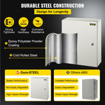 VEVOR NEMA Steel Enclosure, 50x40x15 cm NEMA 4X Steel Electrical Box, IP66 Waterproof & Dustproof, Outdoor/Indoor Electrical Junction Box, with Mounting Plate