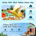 VEVOR Smart Bird Feeder with Camera, 2K HD AI Identify 10000+ Bird Species, Solar-Powered Bird Watching Camera with Auto Capture & Instant Notify, Wireless Outdoor Gift for Bird Lover (3 Solar Panels)