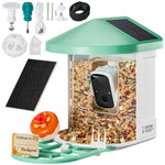 VEVOR Smart Bird Feeder with Camera, 2K HD AI Identify 10000+ Bird Species, Solar-Powered Bird Watching Camera with Auto Capture & Instant Notify, Wireless Outdoor Gift for Bird Lover (3 Solar Panels)