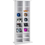 VEVOR Media Storage Cabinet 8 Layers Adjustable DVD Shelves Holds 464 CDs White