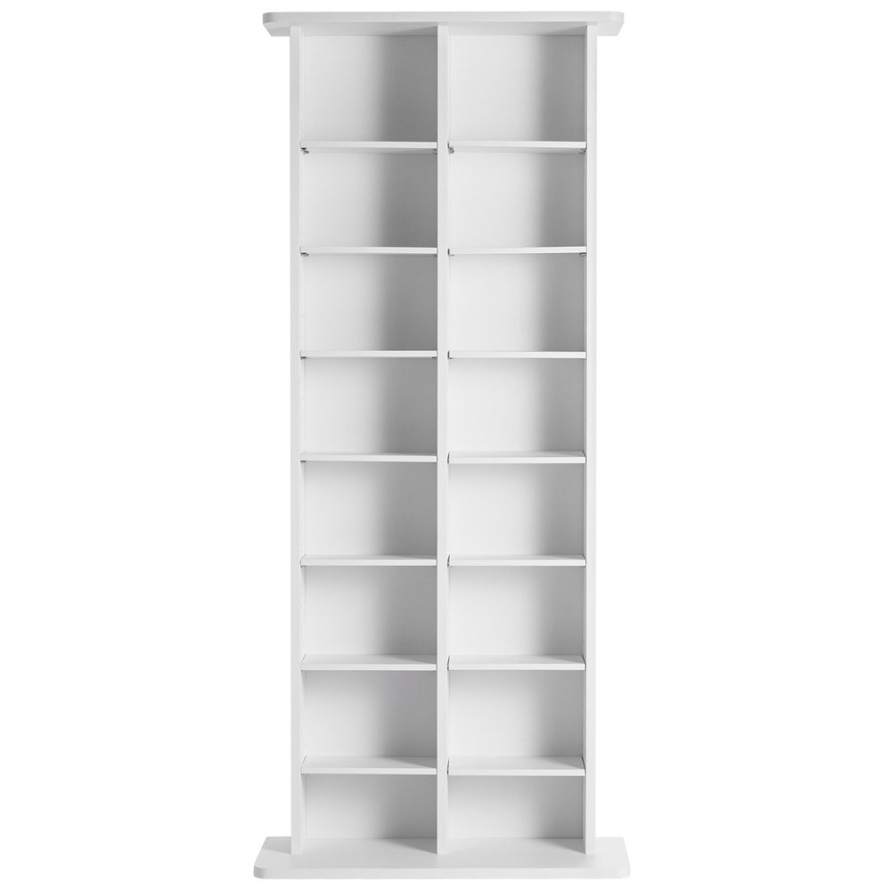 VEVOR Media Storage Cabinet 8 Layers Adjustable DVD Shelves Holds 464 CDs White