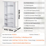 VEVOR Media Storage Cabinet, 5-layer DVD Shelf Holds up to 240 CDs, Adjustable CD Shelves, Protects & Organizes Music, Movie, Video Games or Memorabilia Collections, White