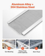 VEVOR Gutter Guard, 152.4 mm Aluminum Gutter Cover with Stainless Steel Micro Mesh, Heavy-Duty 14.63 m Length, 1.02 mm Thick, Leaf Guard for Debris and Pine Needles, Easy DIY, Screws Include, 12 PCS