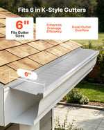 VEVOR Gutter Guard, 152.4 mm Aluminum Gutter Cover with Stainless Steel Micro Mesh, Heavy-Duty 14.63 m Length, 1.02 mm Thick, Leaf Guard for Debris and Pine Needles, Easy DIY, Screws Include, 12 PCS