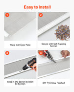 VEVOR Gutter Guard, 152.4 mm Aluminum Gutter Cover with Stainless Steel Micro Mesh, Heavy-Duty 14.63 m Length, 1.02 mm Thick, Leaf Guard for Debris and Pine Needles, Easy DIY, Screws Include, 12 PCS