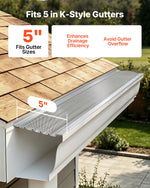 VEVOR Gutter Guard, 127mm Aluminum Gutter Cover with Stainless Steel Micro Mesh, Heavy-Duty 30.48m Length, 1.02mm Thickness, Leaf Guard for Debris and Pine Needles, Easy DIY, Screws Include, 20 PCS