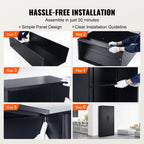VEVOR Metal Storage Cabinet, Steel Locking Storage Cabinet with 2 Magnetic Doors and 4 Adjustable Shelves, 180.34 cm Metal Cabinet 90.7 kg Capacity per Shelf with 3 Keys, for Office, Home, Garage, Black
