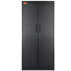 VEVOR Metal Storage Cabinet, Steel Locking Storage Cabinet with 2 Magnetic Doors and 4 Adjustable Shelves, 180.34 cm Metal Cabinet 90.7 kg Capacity per Shelf with 3 Keys, for Office, Home, Garage, Black