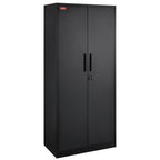 VEVOR Metal Storage Cabinet, Steel Locking Storage Cabinet with 2 Magnetic Doors and 4 Adjustable Shelves, 180.34 cm Metal Cabinet 90.7 kg Capacity per Shelf with 3 Keys, for Office, Home, Garage, Black