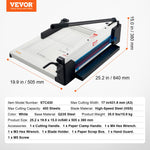VEVOR Paper Cutter 43.2 cm A3 Guillotine Paper Trimmer 400 Sheet Capacity Metal Base