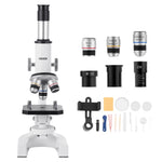 VEVOR Monocular Microscope for Adults, Professional Compound Microscope Kit, 40-2000X Magnification, Aluminum Alloy Body, Includes LED Light and Phone Holder, for Laboratory, School, Home, Education