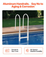 VEVOR Swimming Pool Ladder, 4-Step Double Handrails Stair, Non-slip Thickened Heavy Duty Steps, Load Capacity 300 lb, for 48-54 In Inground & Above-ground Pools of Any Deck Surface Indoor & Outdoor
