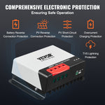 VEVOR 50A MPPT Solar Charge Controller, 12V / 24V Auto DC Input, Solar Panel Regulator Charger with Bluetooth Module, 98% Charging Efficiency for Sealed(AGM), Gel, Flooded and Lithium Battery Charging
