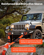 VEVOR Recovery Tow Strap 76.2 mm, 2.4 m 16329 kg Break Strength, Triple Reinforced Loop Straps, Tree Saver, Winch Line Extension Strap, Off Road Towing and Recovery, Extreme Weather Resistance