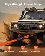 VEVOR Recovery Tow Strap 76.2 mm, 2.4 m 16329 kg Break Strength, Triple Reinforced Loop Straps, Tree Saver, Winch Line Extension Strap, Off Road Towing and Recovery, Extreme Weather Resistance