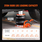 VEVOR Air Jack 3 Ton/2993.7 kg Pneumatic Jack with Heightened Column for Sedan