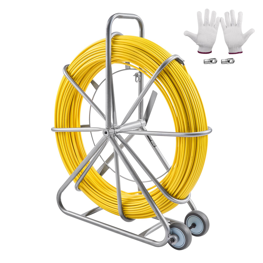 VEVOR Fish Tape Puller Fiberglass 200mx7,9mm (656 ft 5/16 in) Wire Cable Running Duct Rodder
