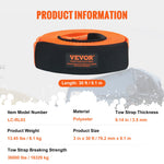 VEVOR Polyester Heavy Duty Tow Strap Recovery Kit 3" x 30 ft/7.6 cm x 9.1 m (MBS-36,000 lbs/16,329 kg) Winch Strap, Triple Reinforced Loop, Snatch Strap + 2" (5.1 cm) Shackle Hitch Receiver + 3/4" (1.9 cm) D-Ring Shackles (2PCS) + Storage Bag