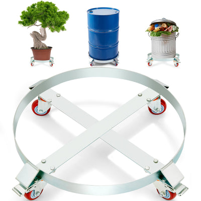 VEVOR 208.2 L Heavy Duty Drum Dolly, 453.6 kg Load Capacity, Barrel Dolly Cart Drum Caddy, Non Tipping Hand Truck Capacity Dollies with Steel Frame 4 Swivel Casters Wheel, for Warehouse Drum Handling