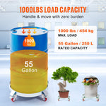 VEVOR 2PCS 208.2 L Heavy Duty Drum Dolly, 453.6 kg Load Capacity, Barrel Dolly Cart Drum Caddy, Non Tipping Hand Truck Capacity Dollies with Steel Frame 4 Swivel Casters Wheel, for Drum Handling