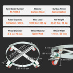 VEVOR 2PCS 208.2 L Heavy Duty Drum Dolly, 453.6 kg Load Capacity, Barrel Dolly Cart Drum Caddy, Non Tipping Hand Truck Capacity Dollies with Steel Frame 4 Swivel Casters Wheel, for Drum Handling