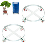 VEVOR 2PCS 208.2 L Heavy Duty Drum Dolly, 453.6 kg Load Capacity, Barrel Dolly Cart Drum Caddy, Non Tipping Hand Truck Capacity Dollies with Steel Frame 4 Swivel Casters Wheel, for Drum Handling