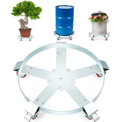 VEVOR 208.2 L Heavy Duty Drum Dolly, 567 kg Load Capacity, Barrel Dolly Cart Drum Caddy, Non Tipping Hand Truck Capacity Dollies with Steel Frame 5 Swivel Casters Wheel, for Warehouse Drum Handling