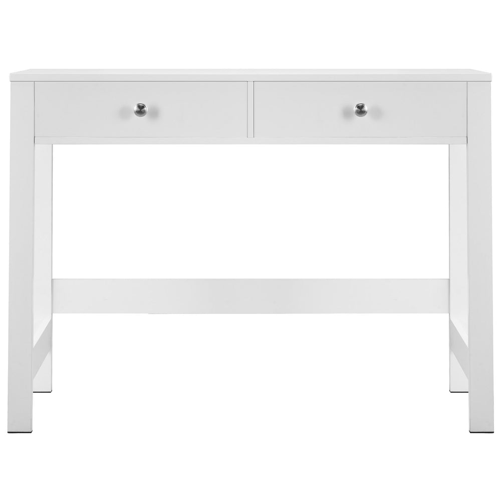 VEVOR Small Desk with Drawers, Kids Desk for Bedroom, Modern Simple Study Table for Drawing, Reading, Writing, Rectangle MDF Furniture Study Storage Table for Home, Office, White