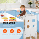VEVOR Foldable Tower Step Stool for Toddler 3-Level Height 56.75 kg Loading White